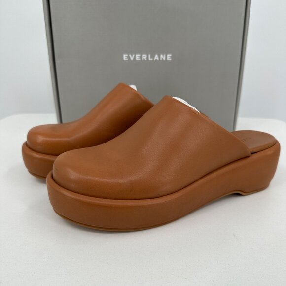 Everlane The Puffa Flatform in Brown Leather size 7 Women's Chunky Platform Clog - Picture 5 of 10